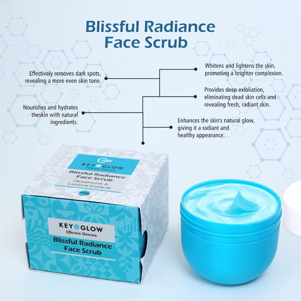 Blissful Radiance Face Scrub Glutathione + Licorice Extracts - 150g - Key to Glow 